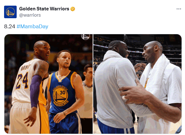 湖人官方紀(jì)念科比日！東(dōng)契奇晒合影懷(huái)念科比 勇士(shì)雄鹿等(děng)队缅懷(huái)科比